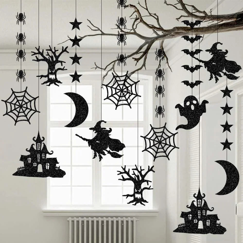Halloween Hanging Decorations Set™  | Ghosts, Witches, Bats & Spiders - LoftyGoods