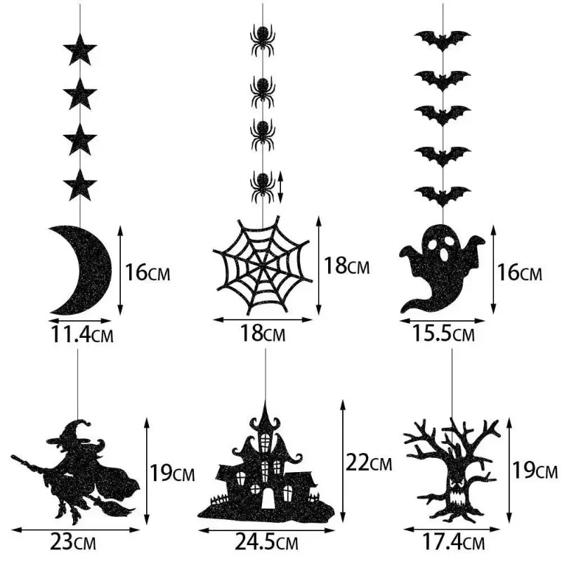 Halloween Hanging Decorations Set™  | Ghosts, Witches, Bats & Spiders - LoftyGoods